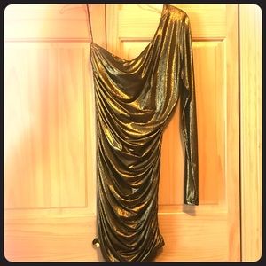 Forever21 Gold one sleeve dress